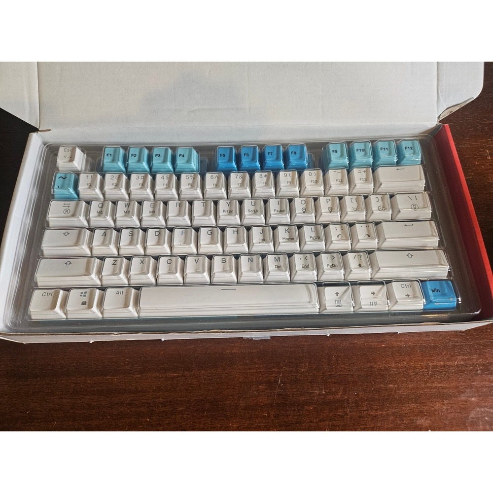 HK Gaming PBT Keycaps Set 139 Keys White Blue Pink Dye Sub Mechanical Keyboard